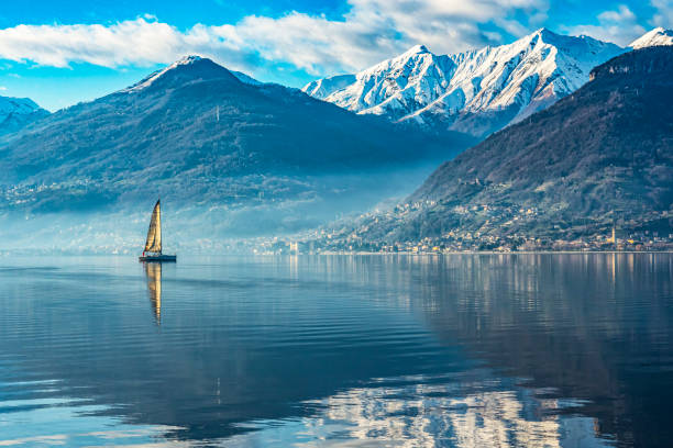 Sail boat on Lake Como